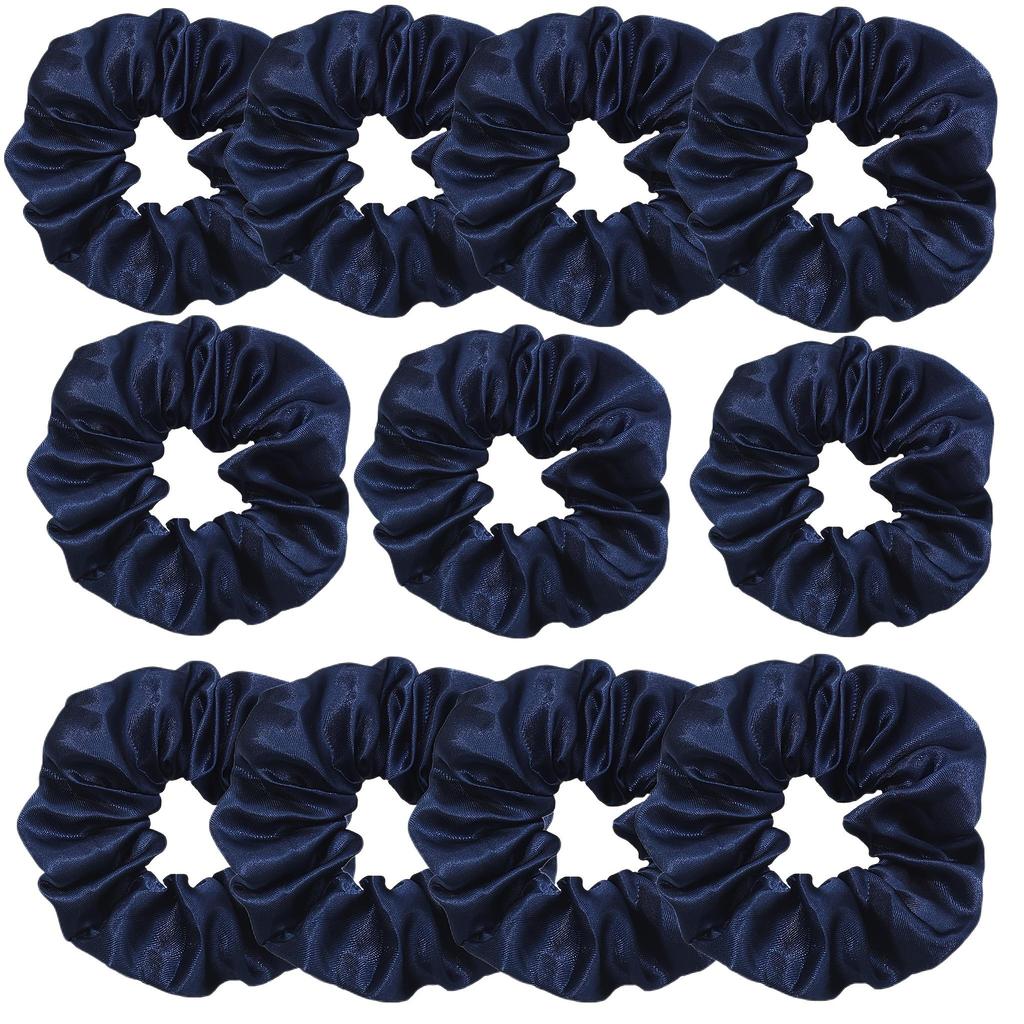 11 Pezzi Elastici per Capelli Eleganti in Raso Colore Profondo Vintage Facili Senza Cuciture