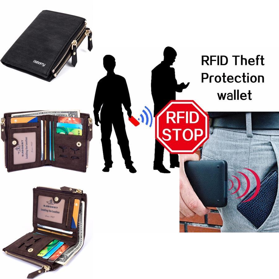 Premium Quality Rfid Theft Protection Coin Bag Zipper Men Wallet For Modern Lifestyles