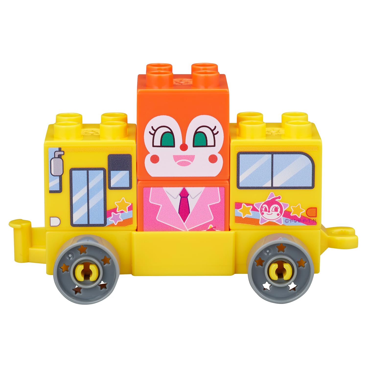 Anpanman Blocklabo Vehicle Series Dokin-chan & School Bus Building Set