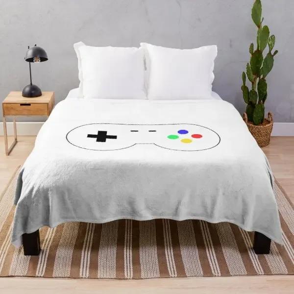 Gamer Fleece Throw Blanket For Bed Sofa Couch,Game Gamepad Flannel Fuzzy Blanket, Modern Game Controller Bed Blanket Room Decor
