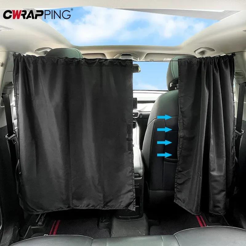2Pcs Car Isolation Curtain Detachable Simple Curtain Sealed Privacy Curtain Blackout Fit for Business Vehicle RV Car Accessories