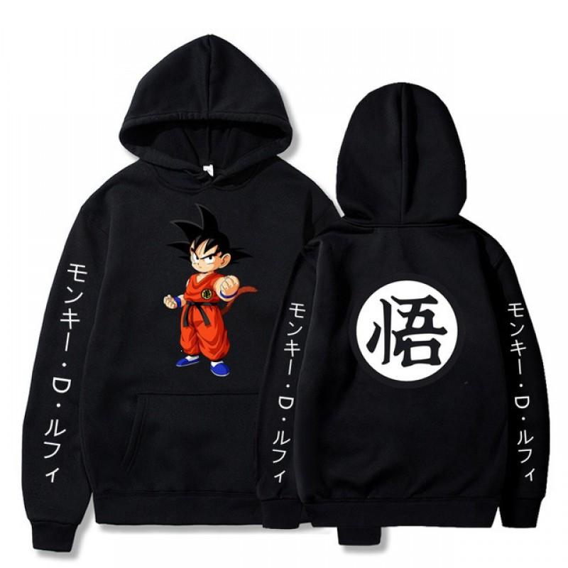 Anime Dragon Balls Hoodie Teens Men Warm Fleece Lined Sweatshirt Casual Long Sleeve Pullover