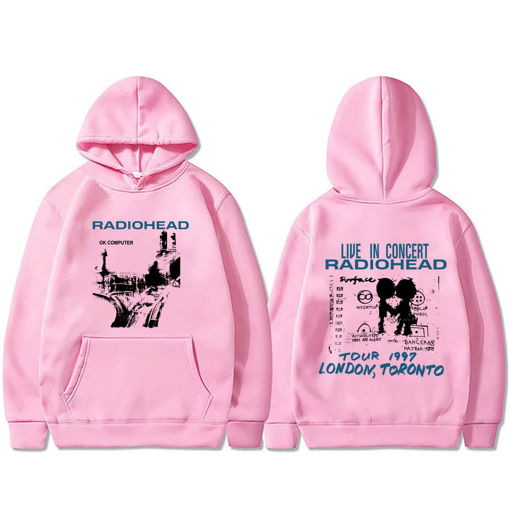 Rock Band Radiohead OK Computer Tour 1997 Hoodie Men Women Hip Hop Oversized Hooded Sweatshirt Streetwear