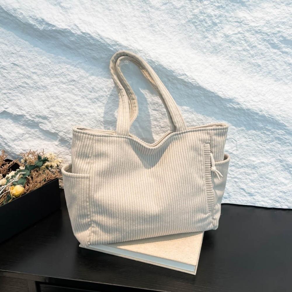 Shoulder Strap Leisure Shoulder Bag Large Capacity Women Tote Bag Casual Corduroy Handbag  Travel