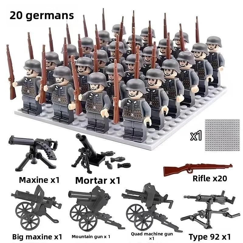 Colecție set păpuși Al Doilea Război Mondial seria militară arme saci de nisip Figurine Jucării de Asamblat Creeper pentru Copii Jucării Educative