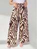 Zebra Print Women's Loose Casual Floor-length Wide-leg Trousers