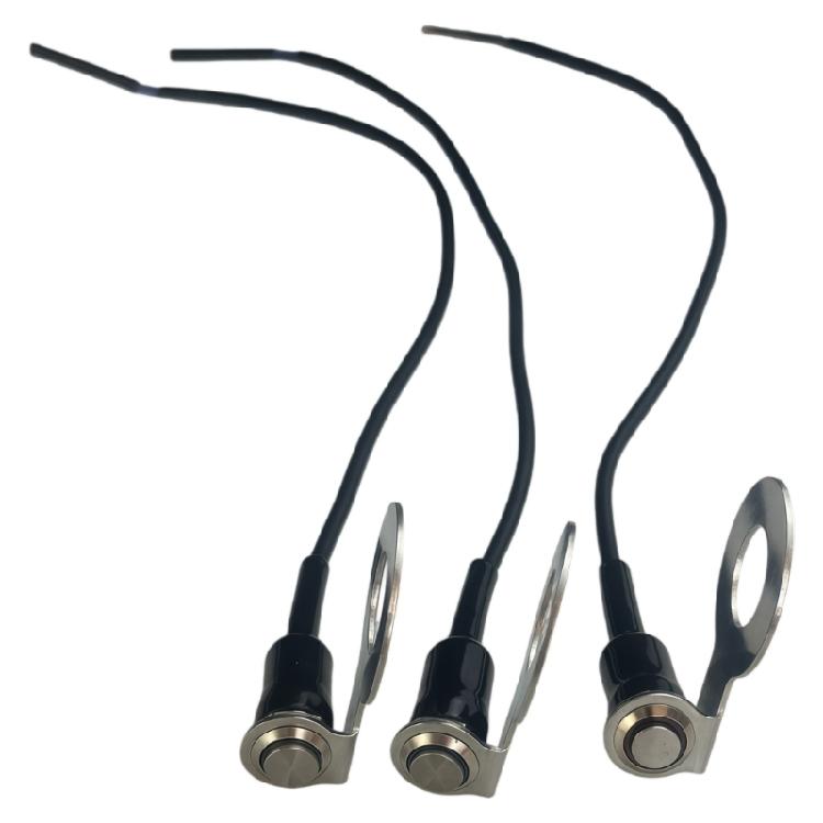 Motorcycle Auxiliary Light Push Button 12V 24V 10A Metal Power Button with Stainless Steel Bracket for Wiring Tasks