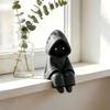 Cute Sitting Sitting Ghost Statue 3D Printed Desktop Ornament Hooded Figurine  Gift Giving
