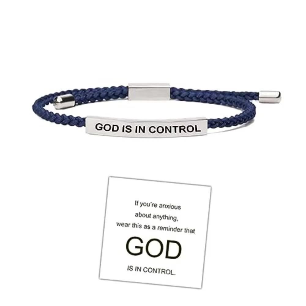 

Stainless Steel Engraved Letter Bracelert Rope Lettering Braided Bracelet Birthday Gifts
