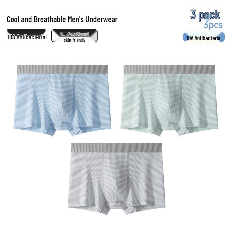Boys' Ice Silk Antibacterial Boxer Briefs - 2026 Summer Collection