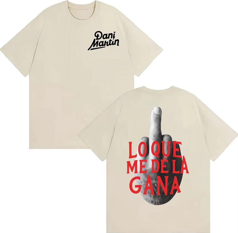 Dani Martin Lo Que Me De La Gana Tshirt Unisex Unisex Retro Latin Pop Unisex Short Sleeve Casual Daily Streetwear Basic Tops