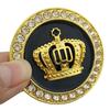 3D Metal Crown Diamond Car Styling Decoration Sticker Accessories Gold Silver