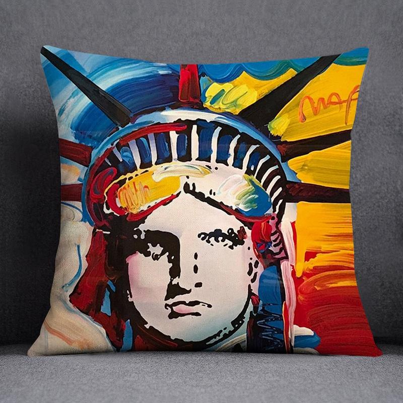 Painted Characters Collection Home Decor Pillowcases Square   Office Furnishings