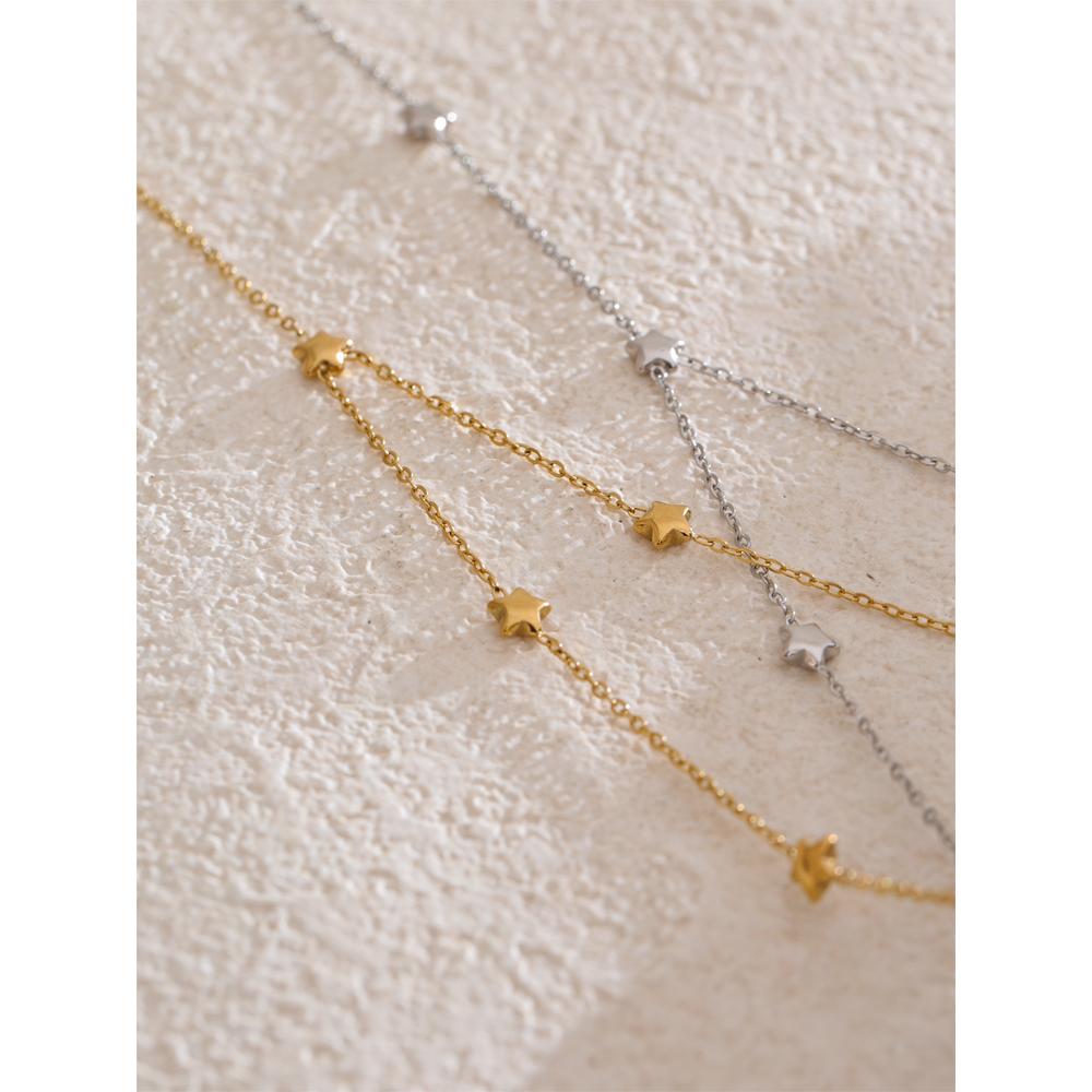 Yhpup Popular Stainless Steel Star Y Chain Long Thin Sexy Necklace Gold & Platinum Plated Chest Chain Summer Chic Jewelry 2025