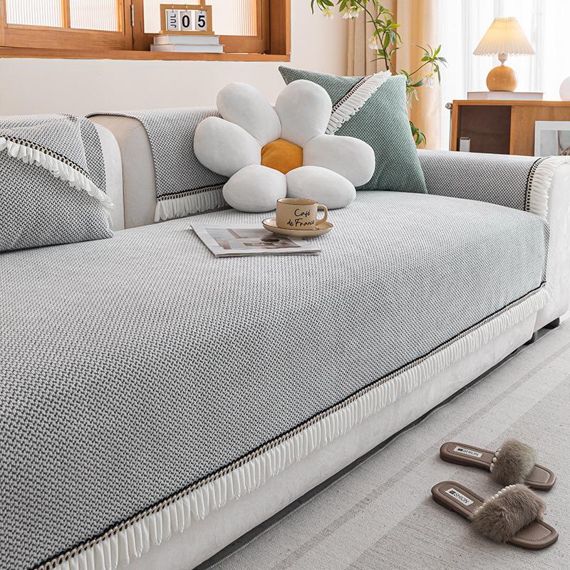 New Chenille Sofa Cushion Four Seasons Universal Light Luxury High Sense Non-Slip Seat Cushion Cover Cloth Towel
