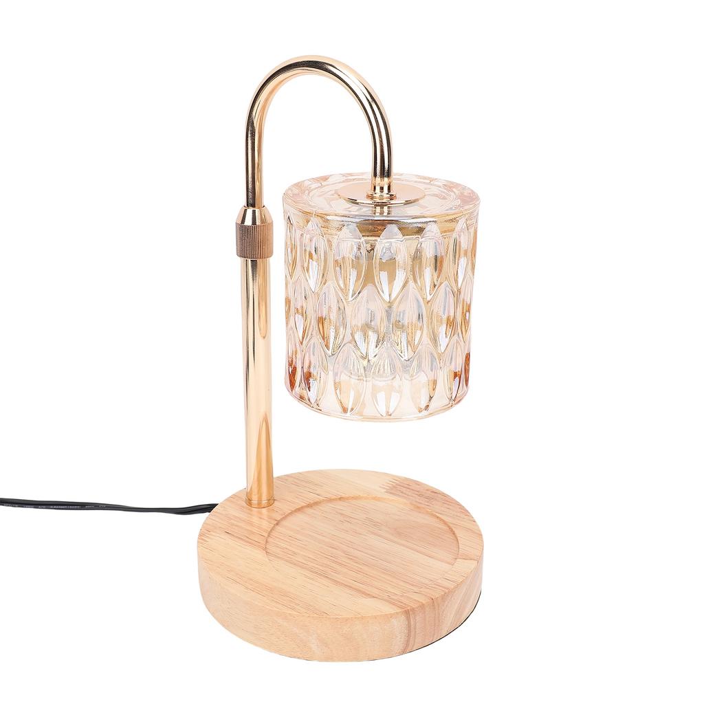 Candle Warmer Lamp Wood Dimmable Electric Scented Wax Candle Melter with 2 Bulbs Timer for Home Decor House Warming