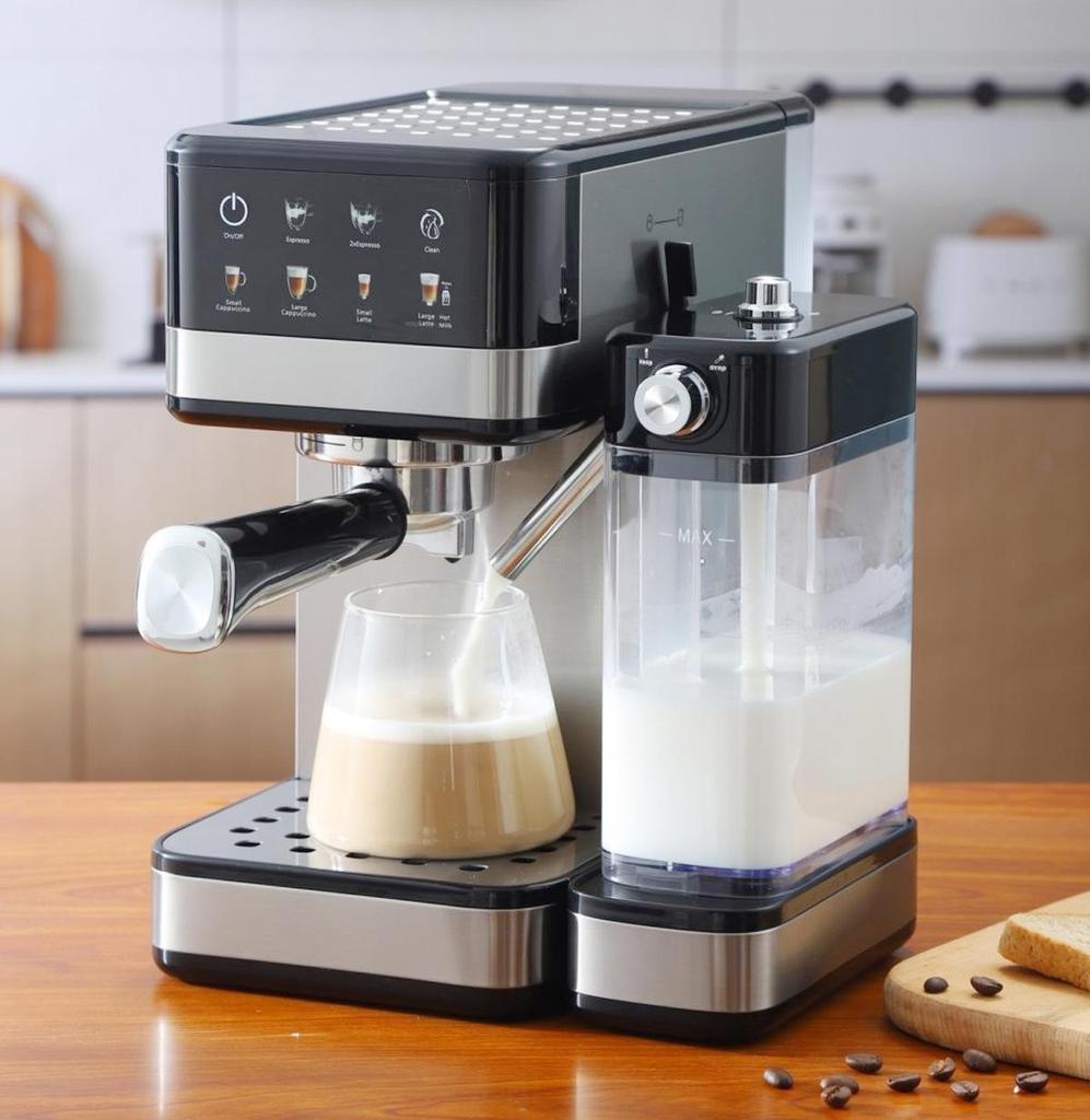 Compact Italian Espresso Machine with Milk Frother for Latte Art, Cappuccino, Americano, and Mocha