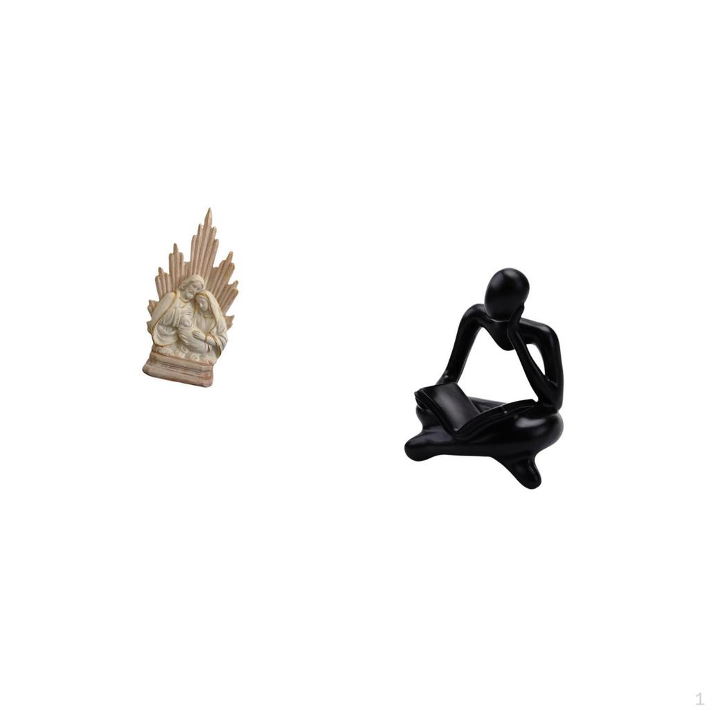 Classic Catholic Resin Thinker Sculpture for Office Tabletop Living Room Shelf Home Decoration Holy