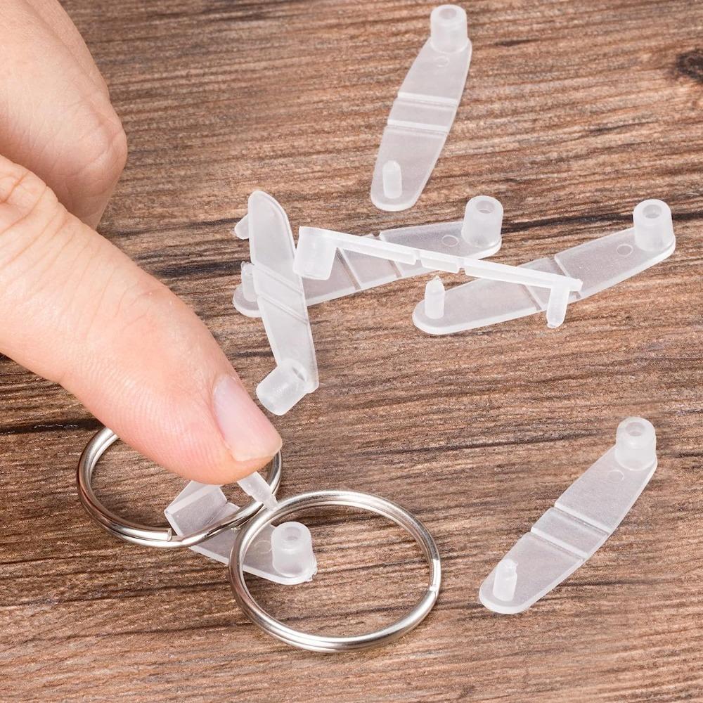 

100Pcs Plastic Keychain Clips Transparent Nail File Accessory Light Hand ledger clip Hand Account
