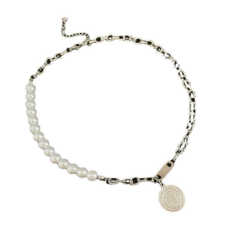 Non-Fading Pearl Necklace 2021 New Female Niche Design Creative Neck Chain Simple Hip-Hop Collarbone Chain