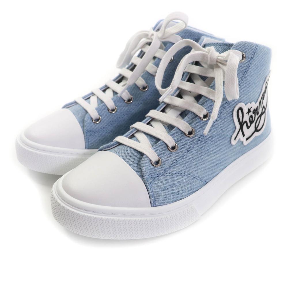 Pristine HERMES High cut sneakers Iriko Indigo denim Women 37 YZ064379 Used