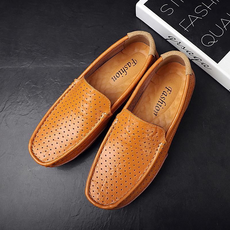 2025 Summer New Men's Fashion Large Casual Leather Shoes Breathable and Comfortable Driving Shoes Men's Shoes Zapatos De Hombre