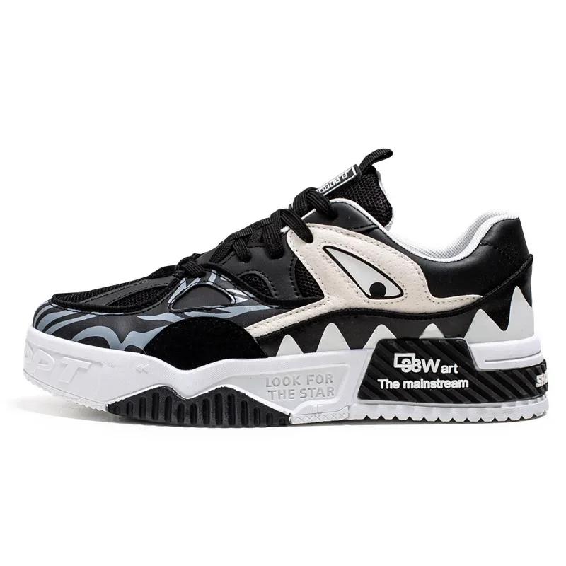 

Модная обувь для мужчин Повседневные кроссовки на платформе Мужские кроссовки на шнуровке Модные студенческие кроссовки Мужские вулканизированные кроссовки для ходьбы Tenis Masculino 40 чёрный