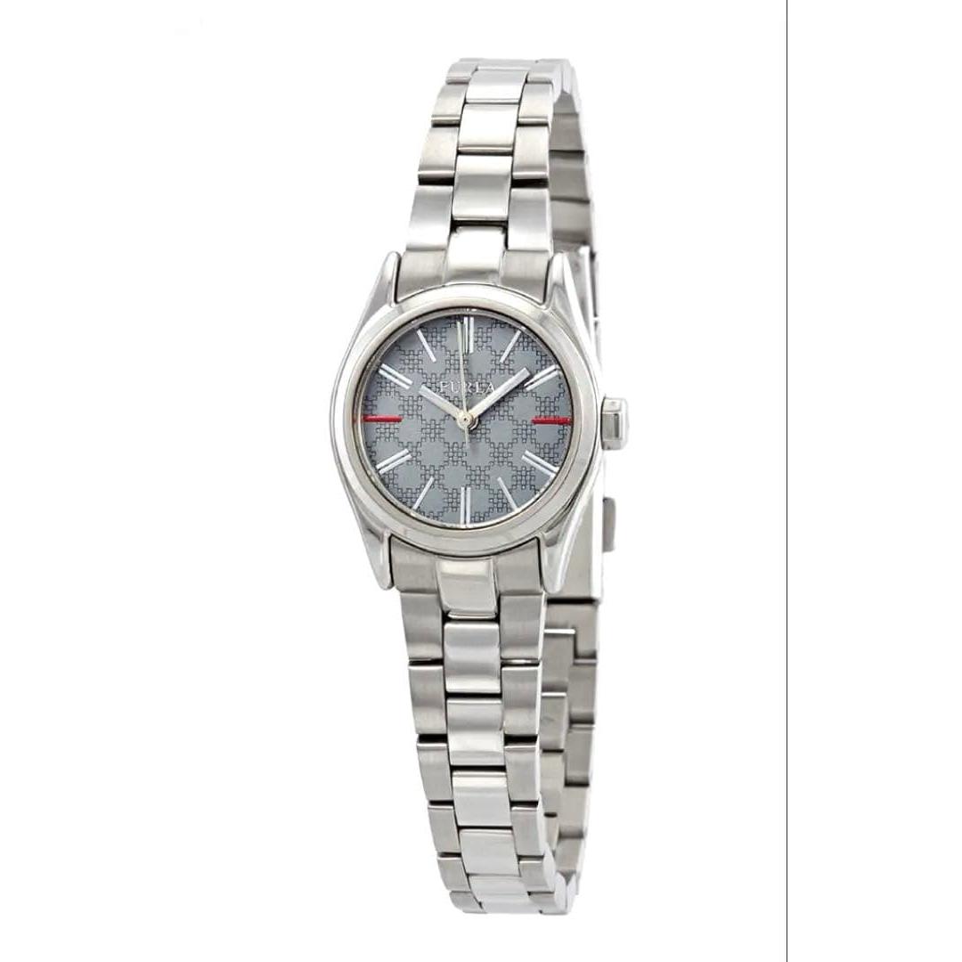 Used [Battery replaced] EVA collection FURLA wristwatch stainless steel strap/analog clock