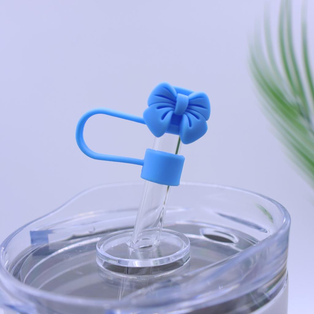 Roztomilé mašličkové krytky na brčka Roztomilý silikonový topper na brčko pro termosku Stanley 10mm Prachotěsná krytka na brčko Hrot Příslušenství k tumbleru