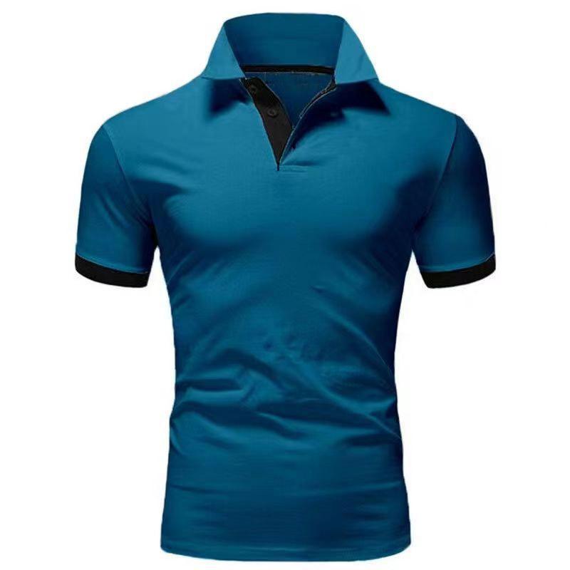 Herren T-Shirt Casual Polo Kurzarm T-Shirt Einfarbig Sport Top Mann Revers Weiß Schwarz Polos Shirts