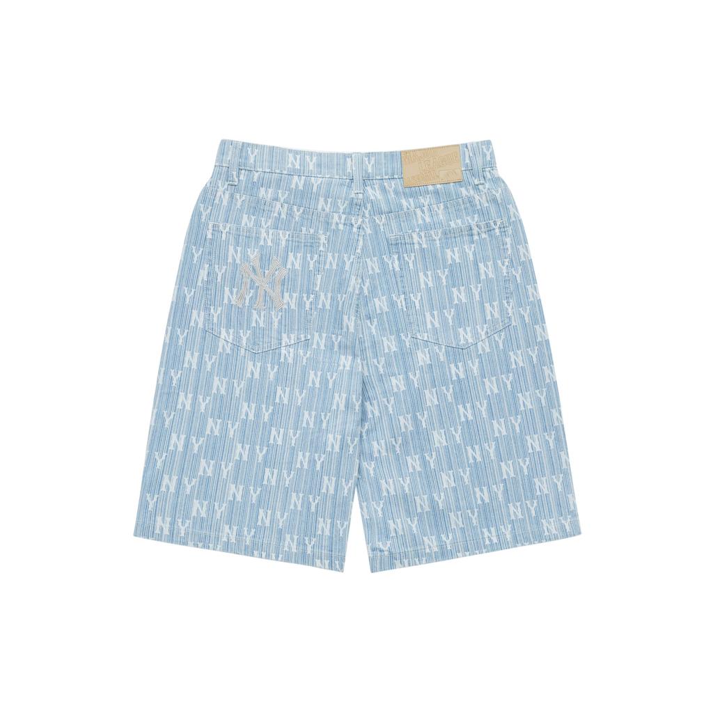MLB New York Yankees Floral Embroidered Logo Casual Shorts Unisex shorts Light-Blue 3LDPM0243-50BLL