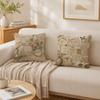 Farmhouse Home Vintage Floral Cushion Cover Double-Sided Plush Sofa Cushion Covers Organic Breathable Invisible Zipper