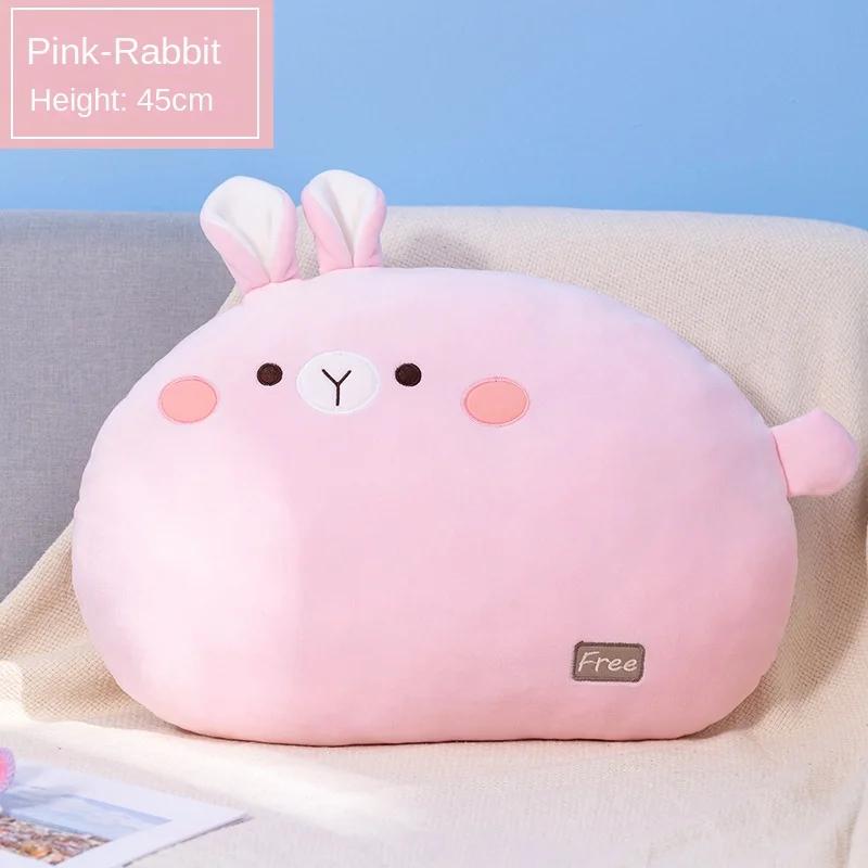 Little Lamb Q-shaped Pillow Cat Pillow Pink Bunny Plush Doll Girl Sleeping In Bed Children's Birthday Gift