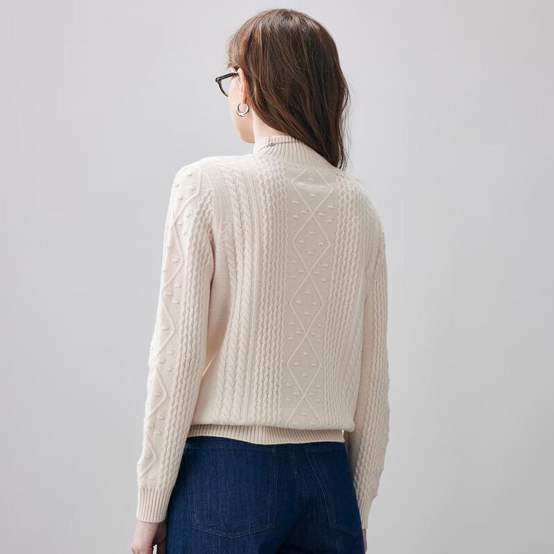 Kemeng Boka Women's Thickened 100% Wool Semi-High Collar Sweater