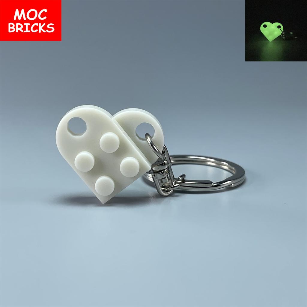 Non-Toxic Moc Bricks Heart Key Chain Plate Modified 2X3 With Hole 3176 Coupling Love Thanksgiving Educational Building Block Lovers Gift