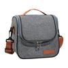Grey Oxford Insulated Lunch Bag Leakproof Lining Adjustable Shoulder Strap For Work School Picnic