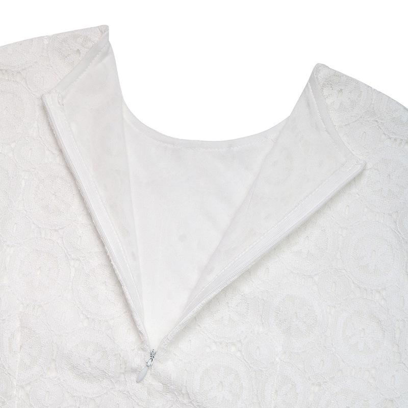 European & American 2025 Spring/Autumn Elegant Fishtail Skirt Long Sleeve Lace White Dress