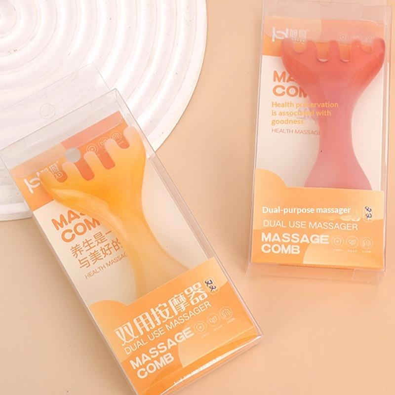 Head Scalping Massage Tool Comb For Hair Head Face Eye Neck Plastic Body GuaSha Tool Relieve Stres Promote Lymphatic Circulation