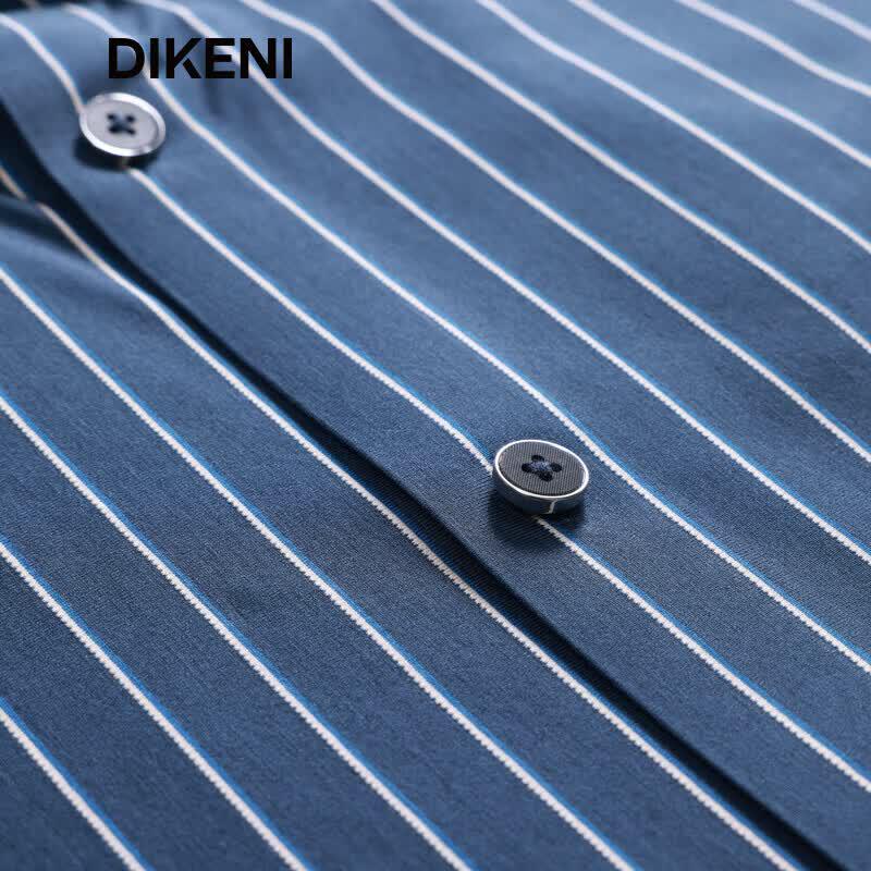 DIKENI Men's Summer Striped Short Sleeve Knit Casual Shirt