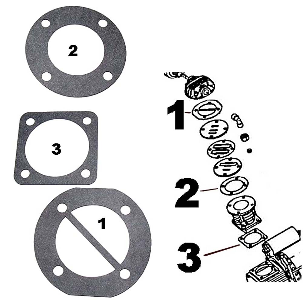 3/6pcs Gasket Set Round Gaskets Replacement For Sears For Craftsman Model 921.153101 & VSF1080421 Air Compressors