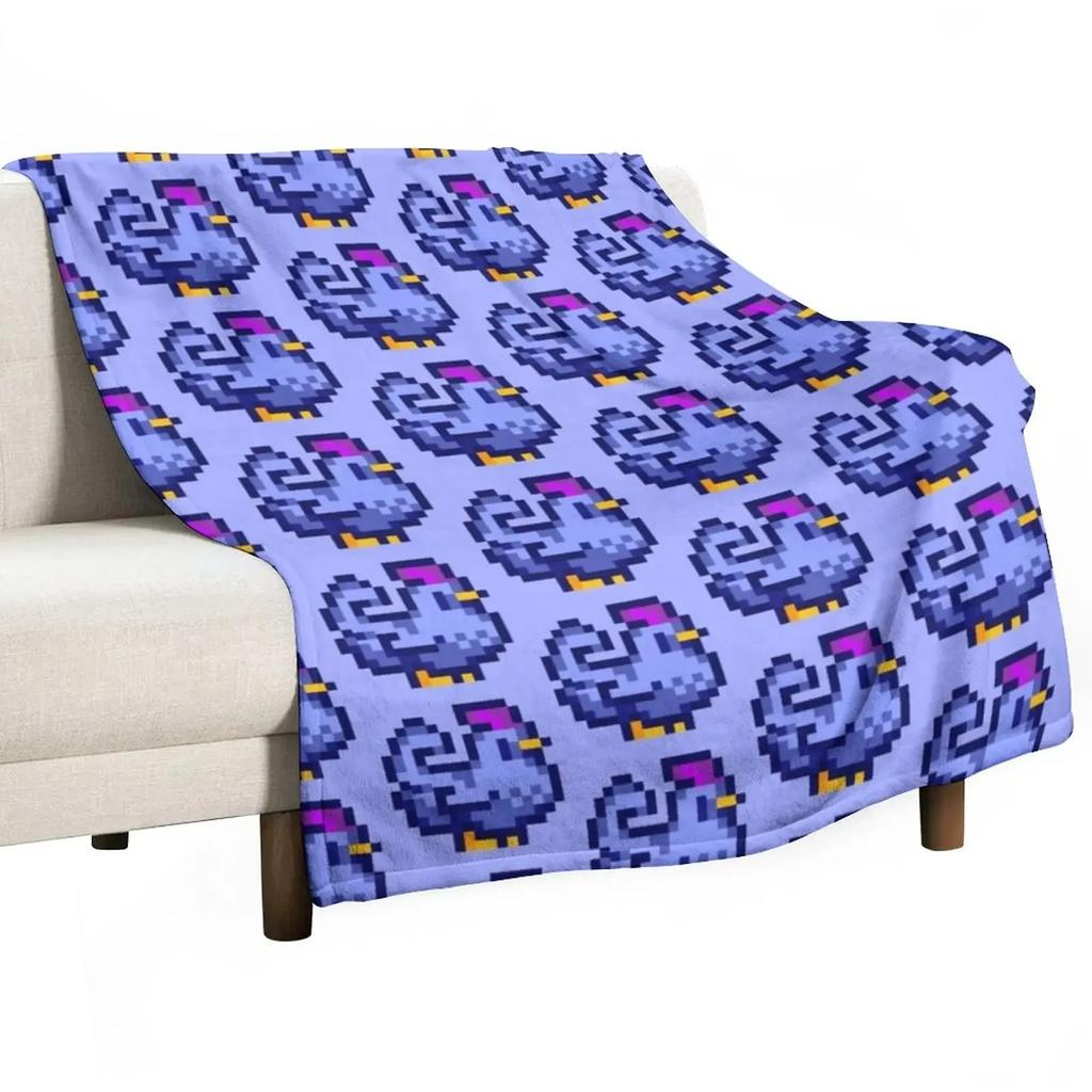Blue Chicken Stardew Valley Throw Blanket Blanket For Decorative Sofa Nap Blanket Flannels Blanket