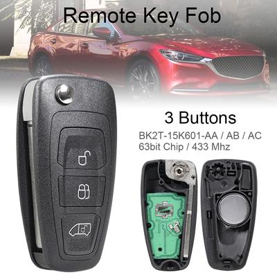 3 + 1 Buttons 433MHz Folding Keyless Smart Remote Car Key Fob  with 63 Chip  BK2T-15K601-AA/ AB/ AC