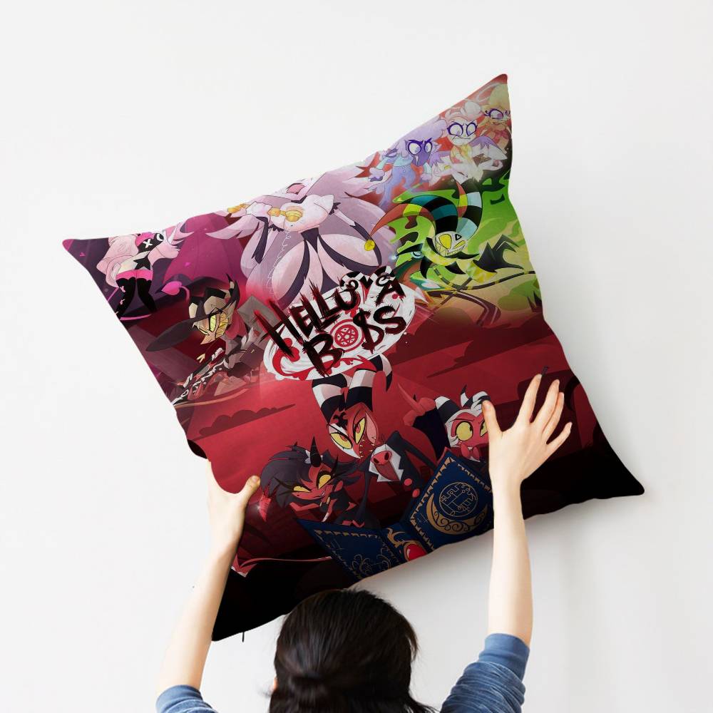Capa de Almofada Cartoon H-Helluva Boss Personalizada Decoração Quarto Festa Infantil Fronha Presente Aniversário Crianças