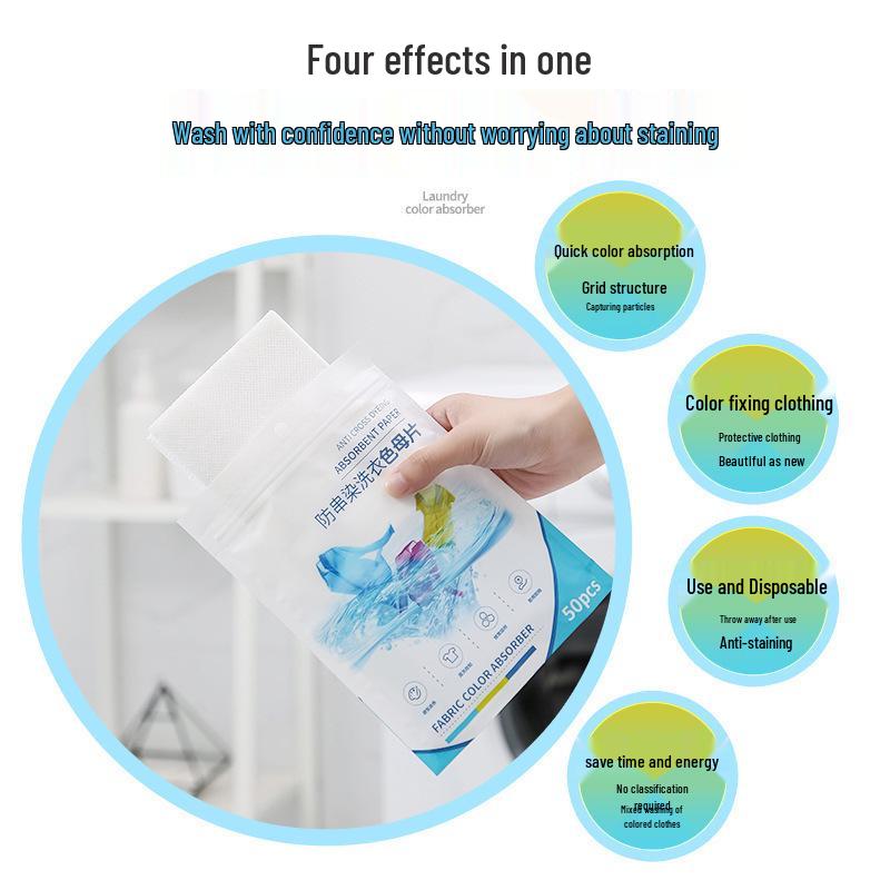 Color Absorbing Anti-Bleeding Laundry Sheets – Prevents Stains and Maintains Color.