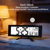 Battery Powered Large Digital Alarm Clock with Backlight Temperature Humidity Date Snooze Table Clock Dual Alarm12/24H LCD Clock