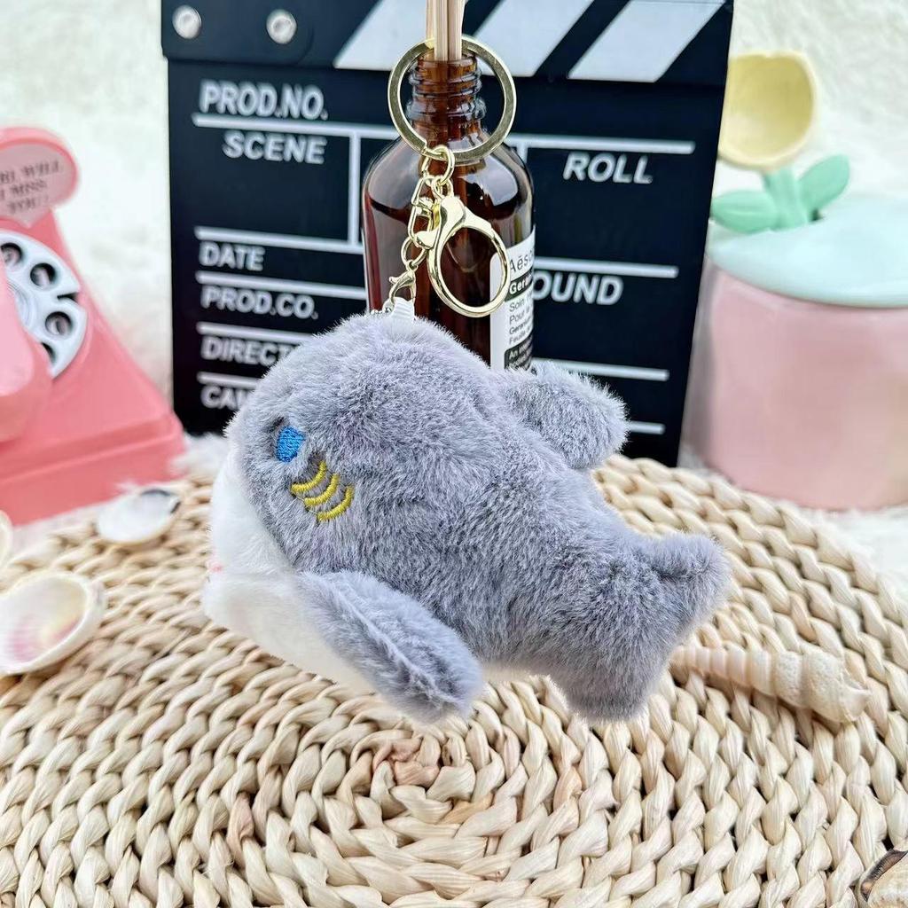 Cute Plush Shark Keychain: Biting Hand Stuffed Animal Charm
