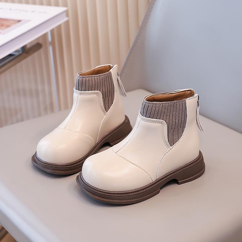 Girls Martin boots children's fashion single boots 2025 autumn new British style girls foreign style short boots soft-soled leather boots