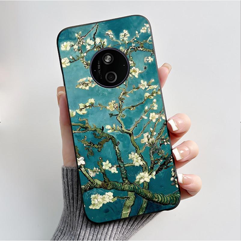 Printed Phone Case For Nokia 110 4G 2024/HMD 110 4G/Nokia 125 4G 2024 Soft Silicone Black Shell Cover Cute Flower Cartoon Casing