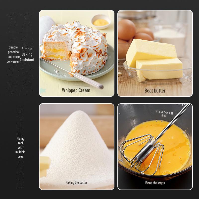 Stainless Steel Semi-Automatic Egg Beater Whisk Mixer