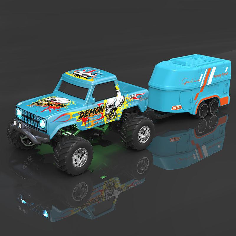 1:64 Mini Alloy RC Off Road Pickup Truck 2.4GHz Bluetooth App Control 3 Speed Shockproof LED Lights Powerful Motor For Kids